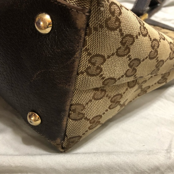 Authentic GUCCI Monogram Canvas and leather tote - Picture 4 of 5
